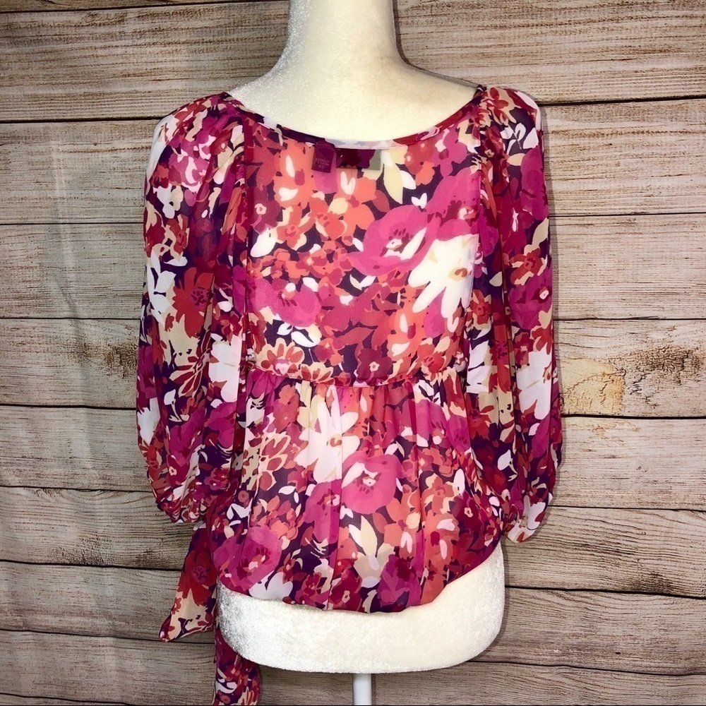 Floral Tie-Waist Blouse - Picture 5 of 6